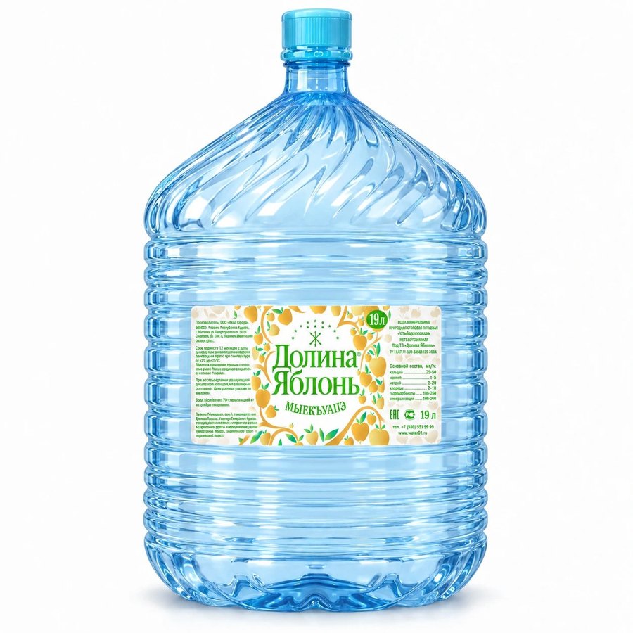 Вода «Долина Яблонь» в одноразовой бутыли 19 л